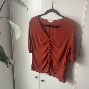 Madewell Terracotta Button-Front Blouse